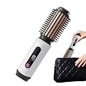 Heated Curling Brush – 2600 mAh Ionic Curler Comb Wand, Hair Styling Tool, Temperature Adjustable Brush | Women Men Salon Blowout Look Less Frizz Boost Shine Damage Styling Uses