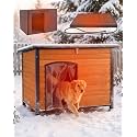 Heated Dog House Outdoor Weatherproof Wood Kennel for Large Dogs