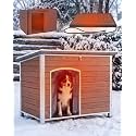 Heated Dog House Outdoor Weatherproof Wood Kennel for Large Dogs