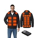 Heated Down Jacket for Men and Women with Power Bank,16000mAh Battery 23 Graphene Heating Element