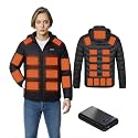 Heated Down Jacket for Men and Women with Power Bank,16000mAh Battery 23 Graphene Heating Element