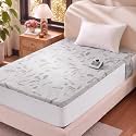 Heated Mattress Electric Pad Full Size Single Control Bed Warmer, Deep Pocket, Side Storage Pouch for Controller, Machine Washable, 3D Air Layer Fabric, 54"x75", Gray