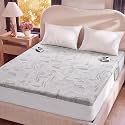 Heated Mattress Electric Pad Queen Size Dual Control Bed Warmer, Deep Pocket, Side Storage Pouch for Controller, Machine Washable, 3D Air Layer Fabric, 60"x80", Gray