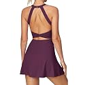 Heathyoga Tennis Dress with Built in Shorts and Bra Athletic Dress for Women Summer Cut Out Twisted Golf Workout Dress