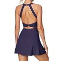 Heathyoga Tennis Dress with Built in Shorts and Bra Athletic Dress for Women Summer Cut Out Twisted Golf Workout Dress