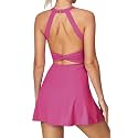 Heathyoga Tennis Dress with Built in Shorts and Bra Athletic Dress for Women Summer Cut Out Twisted Golf Workout Dress