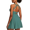 Heathyoga Tennis Dress with Built in Shorts and Bra Athletic Dress for Women Summer Cut Out Twisted Golf Workout Dress