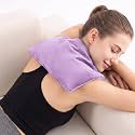 Microwave Heating Pad 8 * 12" Microwave Bean Bag Heating Pad for Neck and Shoulders, Moist Heat Pack Pillow Warm Compress for Knee, Muscles, Joints, Abdomen - Light Purple