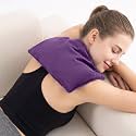 Microwave Heating Pad 8 * 12" Microwave Bean Bag Heating Pad for Neck and Shoulders, Moist Heat Pack Pillow Warm Compress for Knee, Muscles, Joints, Abdomen - Purple