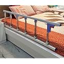 Heavy 6 Steel Vertical Bar Hospital Bed Guard Collapsible Railing Soft Closure with 2 Attachment | No Drilling Required | One Side Only for Elderly Person at Home | L 55.5 x 14 H Inch