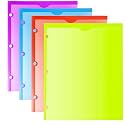 Heavy Duty 4 Pocket Folders 4-Pack, Plastic Folders with Clear Front Pocket, 2 Horizontal Pockets and 2 Vertical Pockets for Letter Size Paper, Assorted Colors, School Office Supplies