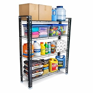 heavy duty 4 shelf metal storage rack  adjustable iron wire shelving unit  24 x 9 x 36 inch multipurpose organizer for home kitchen shop amp office black