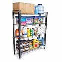 Heavy Duty 4 Shelf Metal Storage Rack | Adjustable Iron Wire Shelving Unit | 24 x 9 x 36 Inch Multipurpose Organizer for Home, Kitchen, Shop & Office (Black)