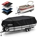 Heavy Duty 900D Pontoon Boat Cover, 20'2''-22' Marine Grade Waterproof