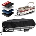 Heavy Duty 900D Pontoon Boat Cover, 16'-18'5'' Marine Grade Waterproof