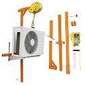 Heavy-Duty Air Conditioner Hoist Tool - Self-Locking Hand Winch with Support Bracket for 3HP/5HP Units (Includes 15M Rope, 1800lbs Capacity)