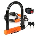 Heavy Duty Bike U Lock German Brand Anti-Theft 4ft/1.2m Cable, Bicycle Sturdy Mounting Bracket with Protective Silicone and Waterproof Sliding Cover for Mountain Bikes, Ebikes, Scooters (Short Lock)