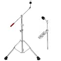 Heavy-Duty Boom Cymbal Stand with Extension Arm and Clamp Mount