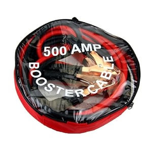 heavy duty car battery booster cable  copper jumper cables with alligator clamps  emergency jump start for cars suvs amp trucks 500 amp