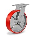 Heavy Duty Caster, 8"X 2" Industrial Caster with Polyurethane Wheel, 1500lbs Load Capacity Per Caster Wheels for Toolbox Workbench (1Pack Swivel)