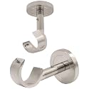 Heavy Duty Ceiling Mount Curtain Rod Brackets, Brushed Nickel, 2 Pack