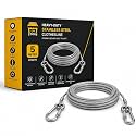 Heavy Duty Clothes Drying Rope with Hooks, Stainless Steel Wire Clothesline for Balcony, Bathroom &amp; Outdoor Use (5 Meter)