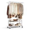 Heavy Duty Clothes Rack Rolling Clothing Racks with Wheels for Bedroom