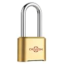 Heavy Duty Combination Padlock, 4 Digit Resettable Combo Lock with Long Shackle, Weather Resistant Body and Cut Resistant Shackle for Fence Gates, Yard Gates, Sheds, Chains, Outdoor Hasps, 1 Pack