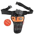 Heavy Duty Construction Tool Belt for Electric Pruning Shear with Battery Pocket Tool Pouch Hanging Pouch - Adjusts from 33 Inches to 42 Inches (Black)