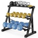 Heavy Duty Dumbbell Rack Stand with Kettlebell Storage Tray Shelf 2-3 Tier