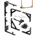 Heavy Duty Fence Gate Kit, Gate Corner Brace Bracket with a Self-Locking Gate Latch, Anti Sag Gate Frame Hardware Kit for Wooden Fence Garden Wooden Driveway Gates,Shed Doors, Corral