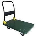 Heavy-Duty Foldable Platform Cart, 880 Lbs Capacity, 2 Swivel Brake Wheels (Green)