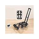 Heavy-Duty Folding Flat Bed Cart with Wheels - Portable Compact Cargo Trolley for Easy Household &amp; Luggage Transport - Versatile Gray Utility Trailer Truck (Small)