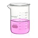 Heavy Duty Glass Beakers Vol.4000ml (135.3oz) thick-walled, 3.3 Boro Griffin Low Form with Double Scale Printed Graduation for Laboratories, Industries, Schools and Home use, LVAC016