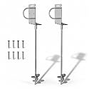 Heavy Duty Ground Anchors Screw-in Trampoline Stakes with Anti-Bend L-Plate, Multi-Hole & Safety Ring, Rust-Proof Steel for Tent, Shed, Swing Set, Fence, Garden, Outdoor