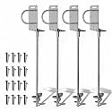 Heavy Duty Ground Anchors Screw-in Trampoline Stakes with Anti-Bend L-Plate, Multi-Hole &amp; Safety Ring, Rust-Proof Steel for Tent, Shed, Swing Set, Fence, Garden, Outdoor
