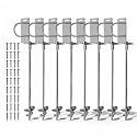 Heavy Duty Ground Anchors Screw-in Trampoline Stakes with Anti-Bend L-Plate, Multi-Hole & Safety Ring, Rust-Proof Steel for Tent, Shed, Swing Set, Fence, Garden, Outdoor