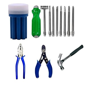 heavy duty hand tool kit claw hammer plier wire cutter and 9 pc set screwdriver pack of 4 tools hand tool kit 12 toolsblue