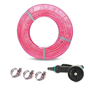 heavy duty highly durable pvc zebra lining hose pipe for watering 34 inch garden usage car washing floor cleaningchoose size 20 meter hose pipe with 8 pattern sprayer gun pink