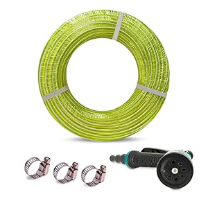 heavy duty highly durable pvc zebra lining hose pipe for watering 34 inch garden usage car washing floor cleaningchoose size 30 meter hose pipe with 8 pattern sprayer gun lemon green