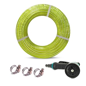 heavy duty highly durable pvc zebra lining hose pipe for watering 34 inch garden usage car washing floor cleaningchoose size 20 meter hose pipe with 8 pattern sprayer gun lemon green