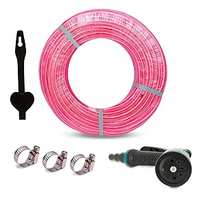 heavy duty highly durable pvc zebra lining hose pipe for watering 34 inch garden usage car washing floor cleaningchoose size 15 meter hose pipe with 8 pattern sprayer gun pink