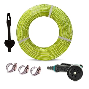 heavy duty highly durable pvc zebra lining hose pipe for watering 34 inch garden usage car washing floor cleaningchoose size 5 meter hose pipe with 8 pattern sprayer gun lemon green