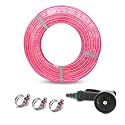 Heavy Duty Highly Durable PVC Zebra Lining Hose Pipe For Watering (3/4 INCH), Garden Usage, Car Washing, Floor Cleaning/Choose Size (30 Meter Hose Pipe With 8 Pattern Sprayer Gun, Pink)