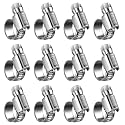 Non-Slip Stainless Steel Worm Gear Hose Clamps 5/16 to 1/2"(8-13mm)