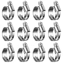 Non-Slip Stainless Steel Worm Gear Hose Clamps 5/8 to 1-1/16"(16-27mm)