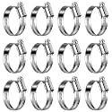 Non-Slip Stainless Steel Worm Gear Hose Clamps 1-3/16 to 1-3/4"(30-45mm)