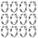 Non-Slip Stainless Steel Worm Gear Hose Clamps 1-5/8 to 2-3/8"(40-60mm)
