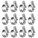 Non-Slip Stainless Steel Worm Gear Hose Clamps 1/2 to 3/4"(12-20mm)