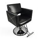Heavy-Duty Hydraulic Barber Chair — 600 lb Capacity Professional Styling Chair with 21.6" Anti-Wobble Chrome Base, 360° Locking Swivel, Foot-Controlled Lift, PU Leather & Memory-Foam Cushion